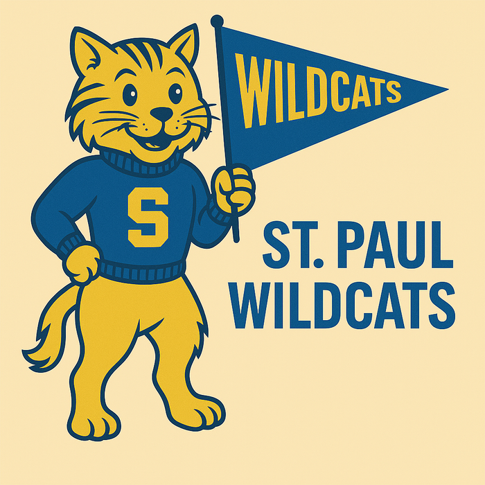 St. Paul Wildcats Vintage Mascot Tee