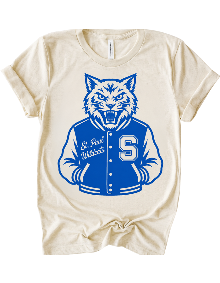 St Paul Wildcats Varsity Mascot Tee