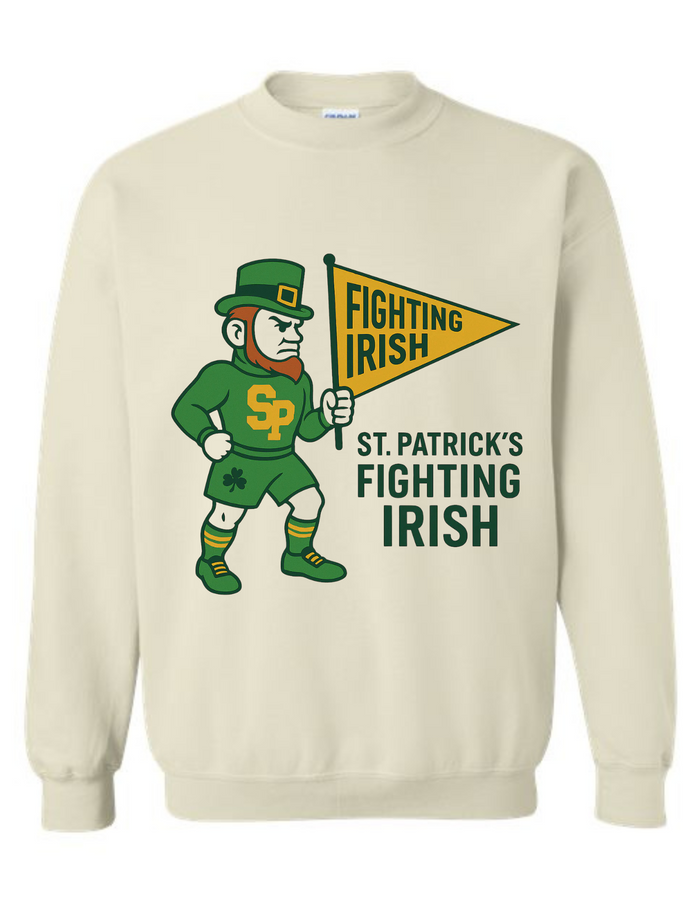 St. Patrick's Fighting Irish Vintage Mascot Tee & Sweatshirt