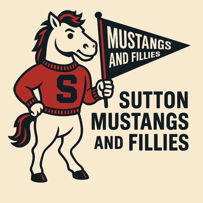Sutton Mustangs and Fillies Vintage Mascot Tee