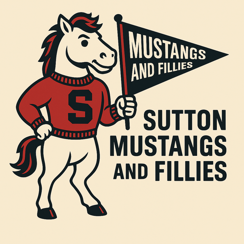 Sutton Mustangs and Fillies Vintage Mascot Tee