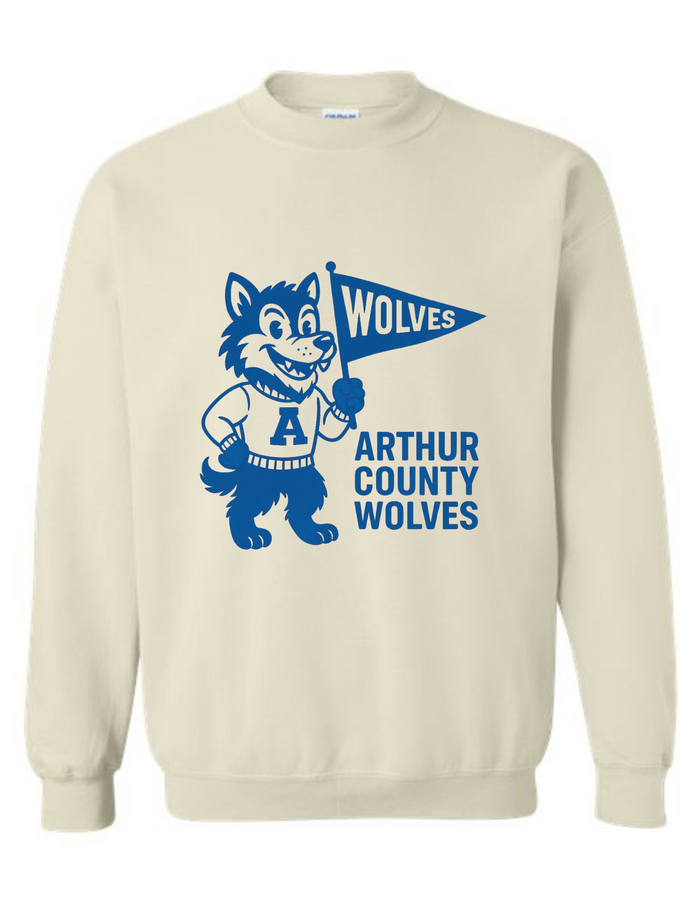 Arthur County Wolves Vintage Mascot Tee & Sweatshirt