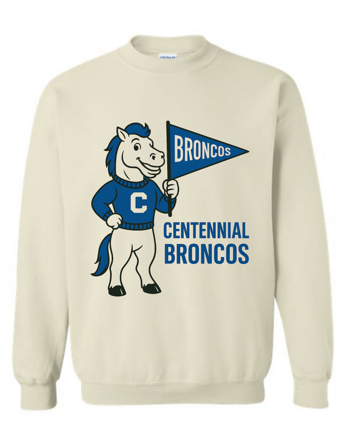 Centennial Broncos Vintage Mascot Tee & Sweatshirt