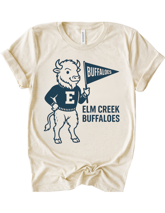 Elm Creek Buffaloes Vintage Mascot Tee