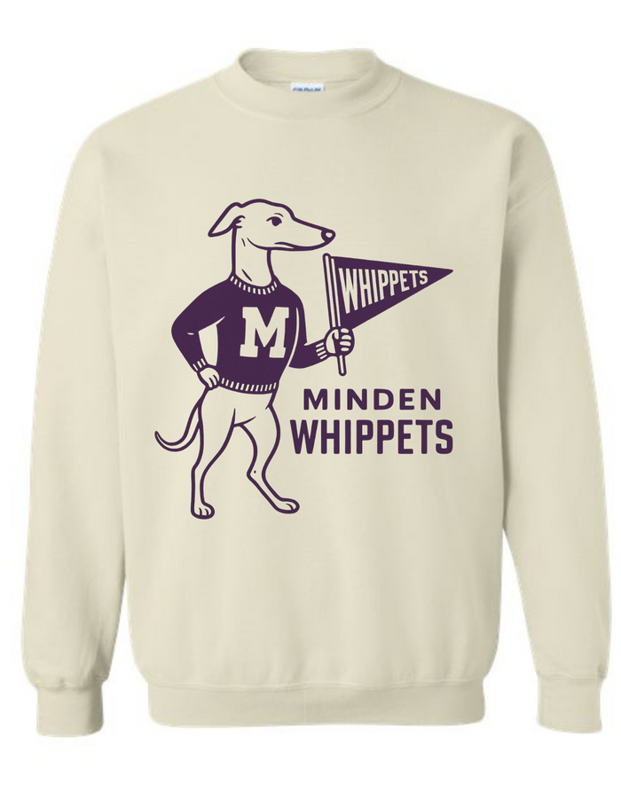 Minden Whippets Vintage Mascot Tee & Sweatshirt