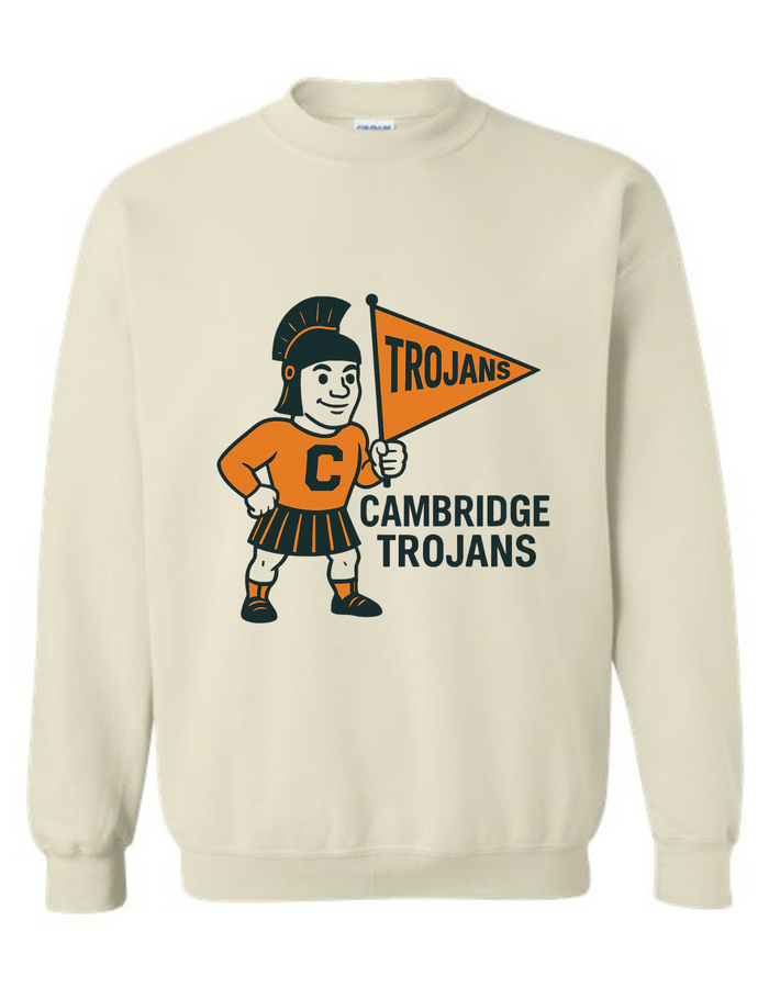 Cambridge Trojans Vintage Mascot Tee & Sweatshirt