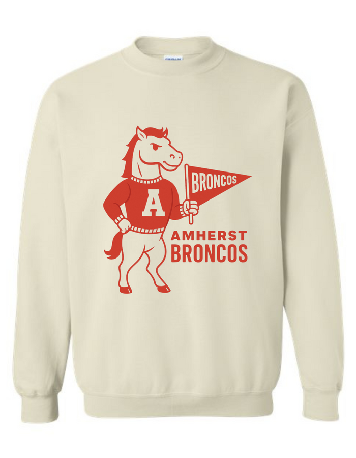 Amherst Broncos Vintage Mascot Tee & Sweatshirt