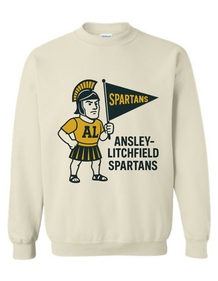 Ansley Litchfield Spartans Vintage Mascot Tee & Sweatshirt