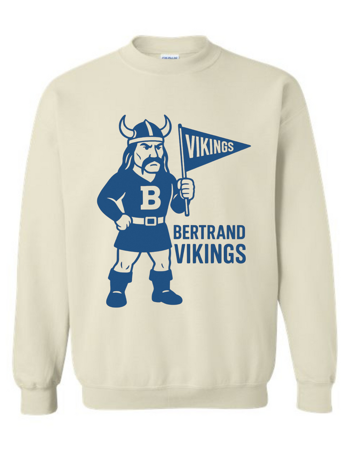 Bertrand Vikings Vintage Mascot Tee & Sweatshirt