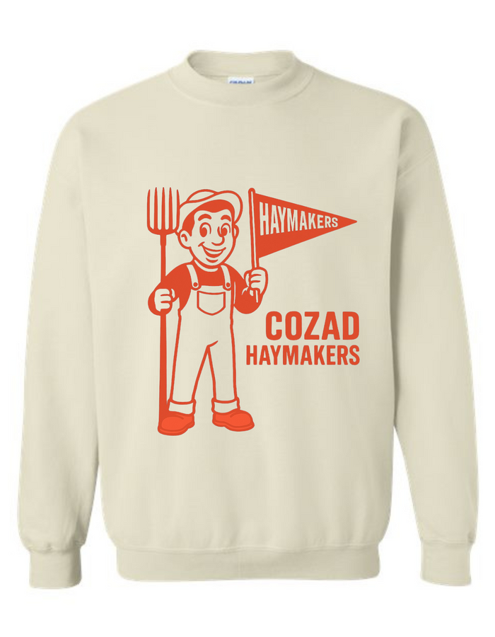 Cozad Haymakers Vintage Mascot Tee & Sweatshirt
