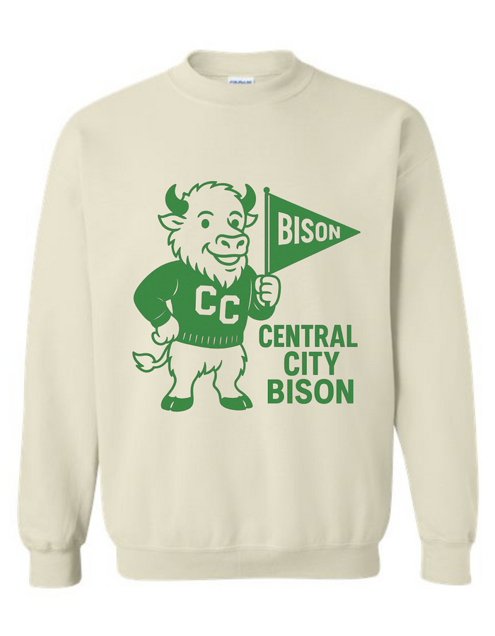Central City Bison Vintage Mascot Tee & Sweatshirt