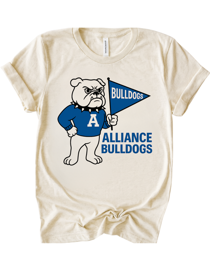 Alliance Bulldogs Vintage Mascot Tee & Sweatshirt