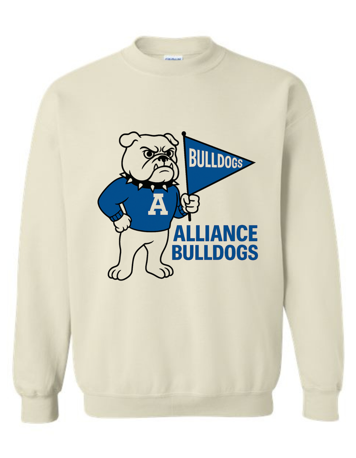 Alliance Bulldogs Vintage Mascot Tee & Sweatshirt