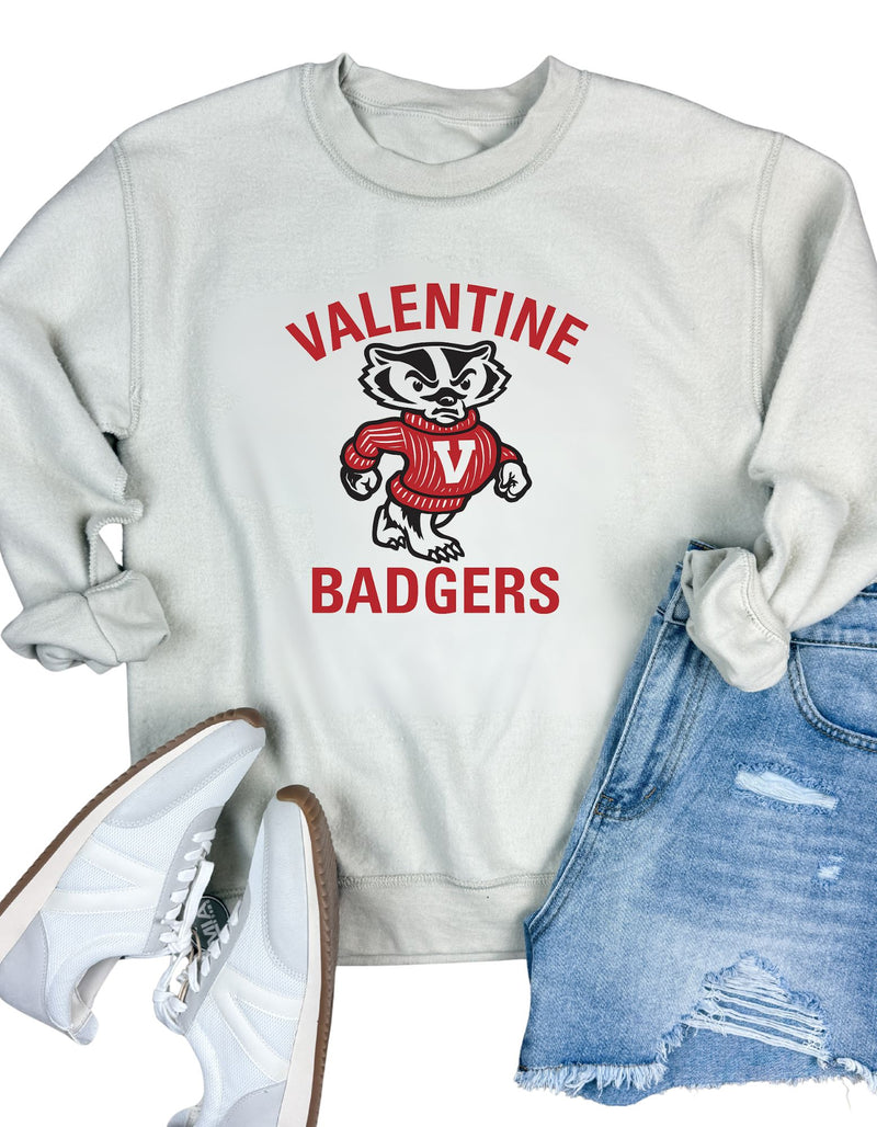 Valentine Badgers Inside Out Sweatshirt