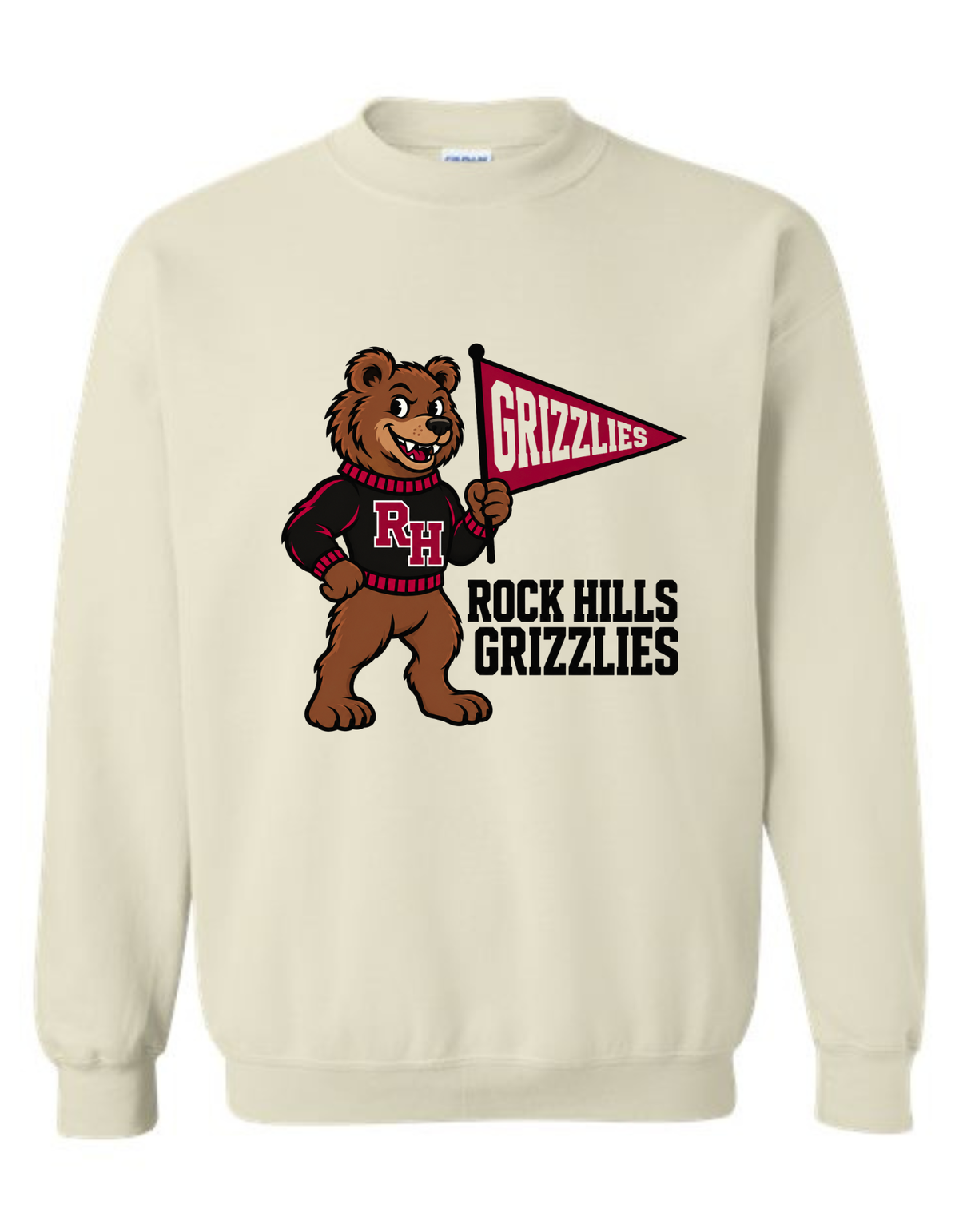 Rock Hills Grizzlies Vintage Mascot Tee & Sweatshirt
