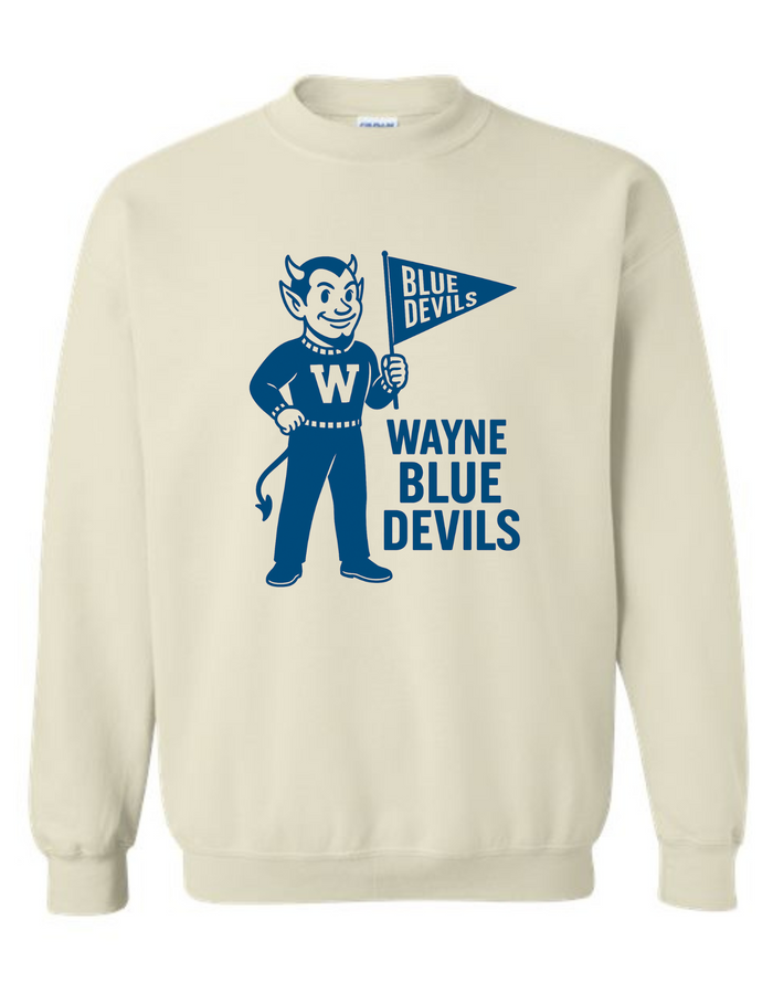 Wayne Blue Devils Mascot Tee & Sweatshirt