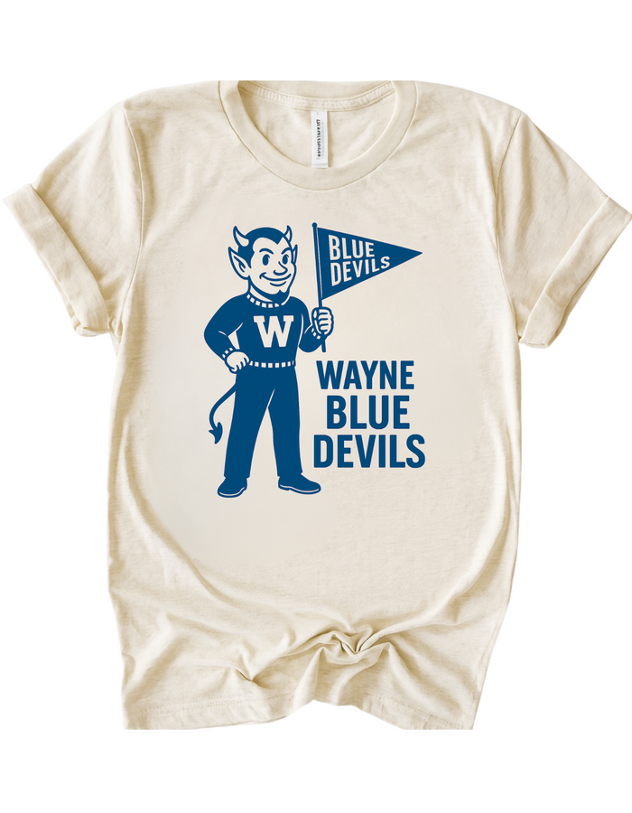 Wayne Blue Devils Mascot Tee & Sweatshirt