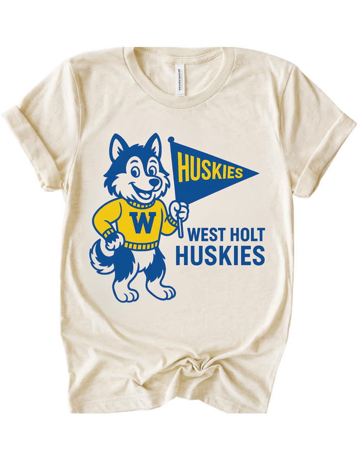 West Holt Huskies Vintage Mascot Tee