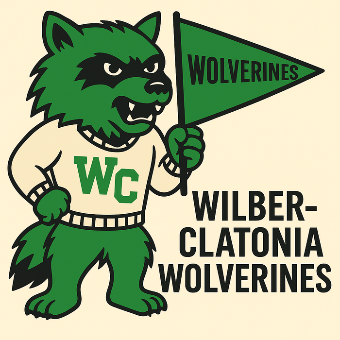 Wilber-Clatonia Wolverines Vintage Mascot Tee