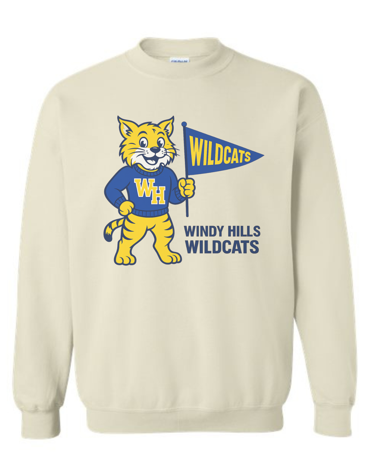 Windy Hills Wildcats Vintage Mascot Tee & Sweatshirt
