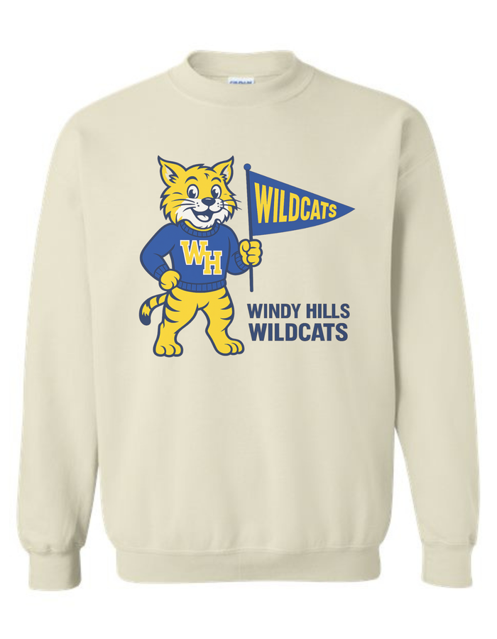 Windy Hills Wildcats Vintage Mascot Tee & Sweatshirt