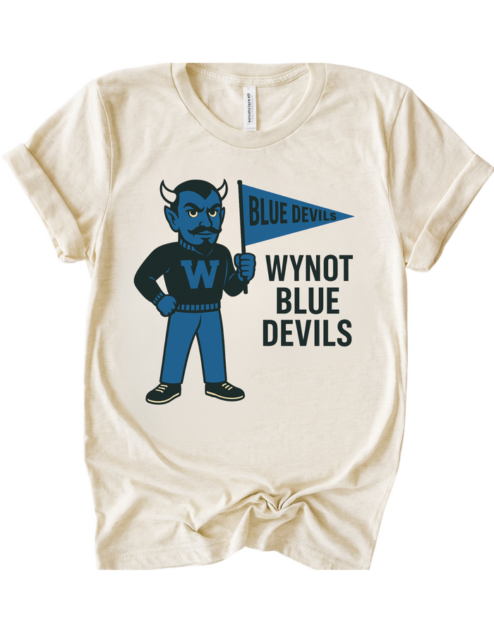 Wynot Blue Devils Mascot Tee & Sweatshirt