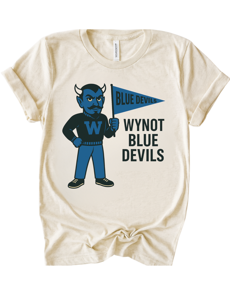 Wynot Blue Devils Mascot Tee & Sweatshirt