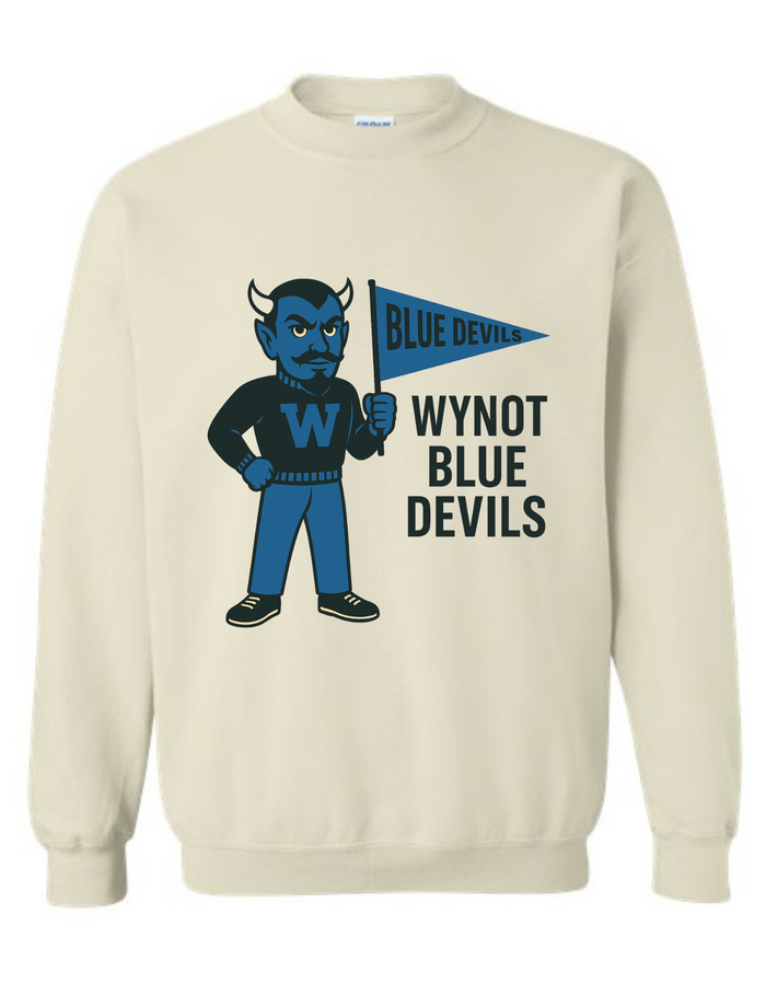 Wynot Blue Devils Mascot Tee & Sweatshirt