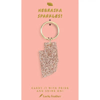 Lucky Feather Glitter Keychain