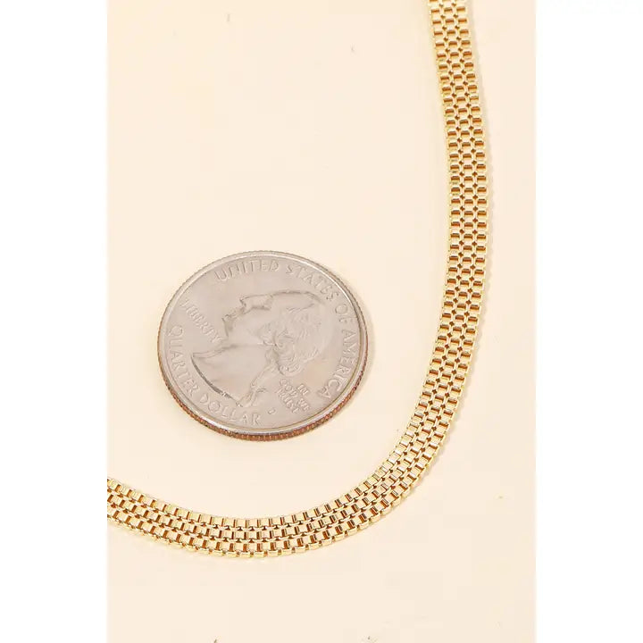 Box Chain Necklace in Gold