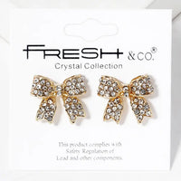 Rhinestone Bow Earrings