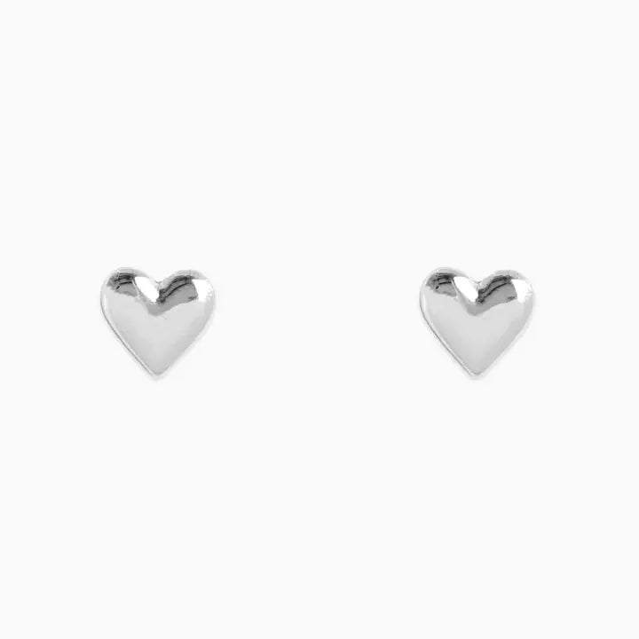 Dainty Puffy Heart Earrings