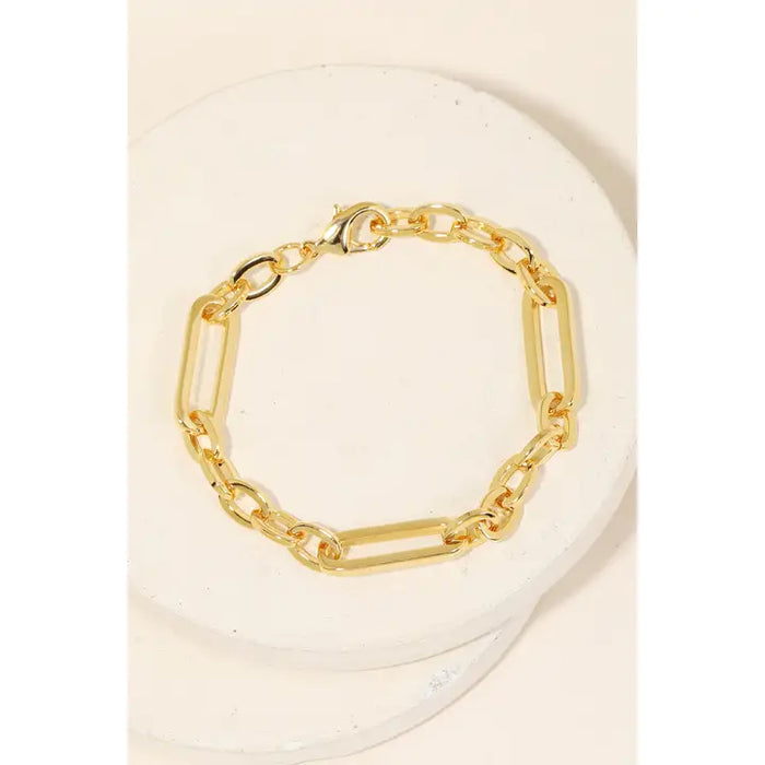 Hoop and Oval Chain Bracelet