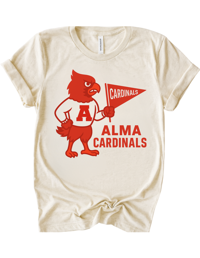 Alma Cardinals Vintage Mascot Tee