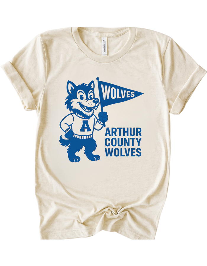 Arthur County Wolves Vintage Mascot Tee