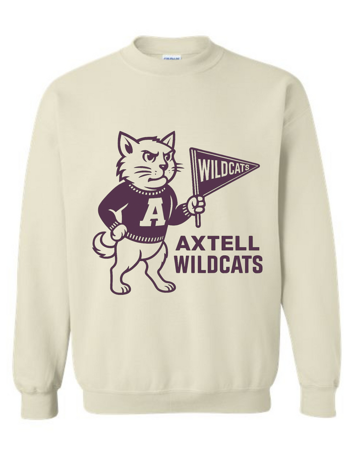 Axtell Wildcats Vintage Mascot Tee & Sweatshirt