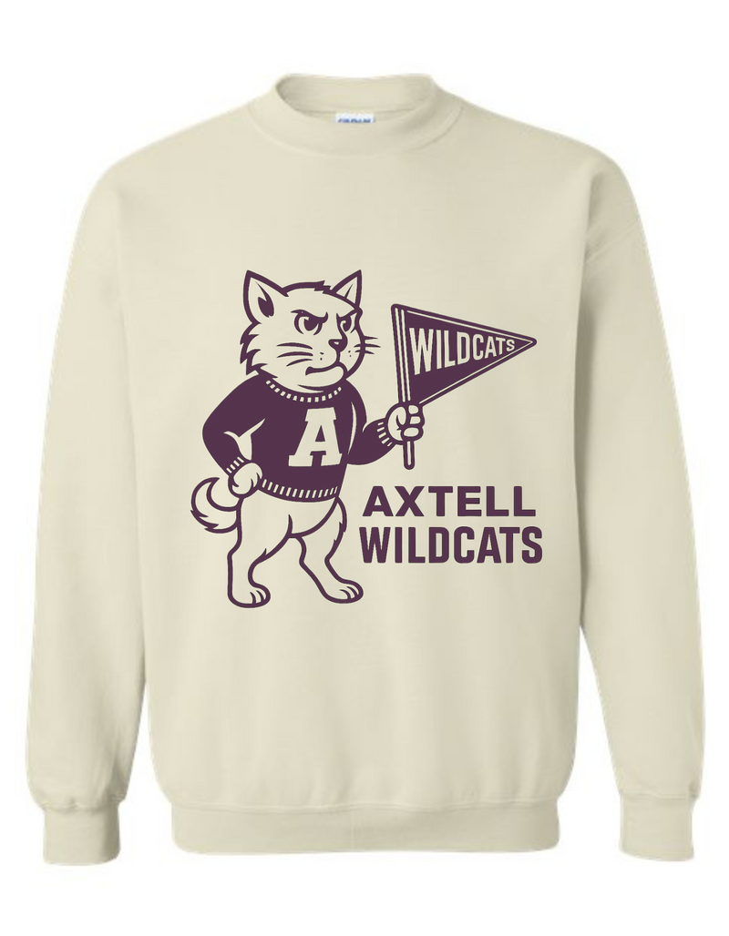 Axtell Wildcats Vintage Mascot Tee & Sweatshirt