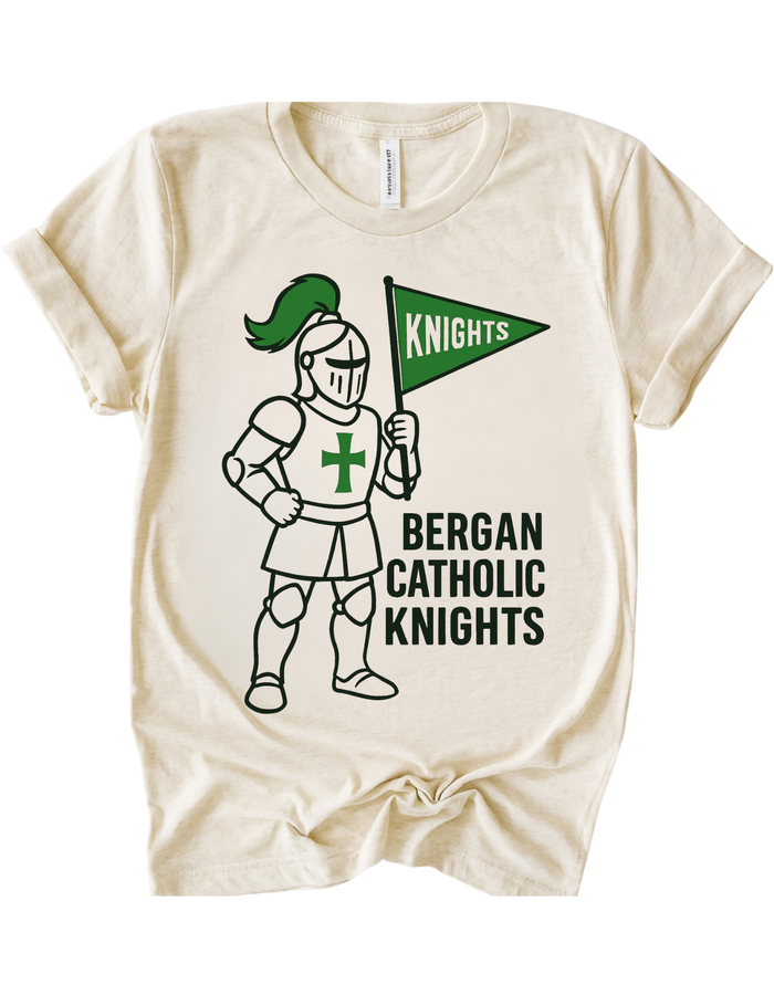 Bergan Catholic Knights Vintage Mascot Tee