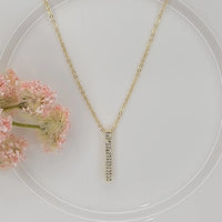 Vertical Bar Pendant Necklace in Gold