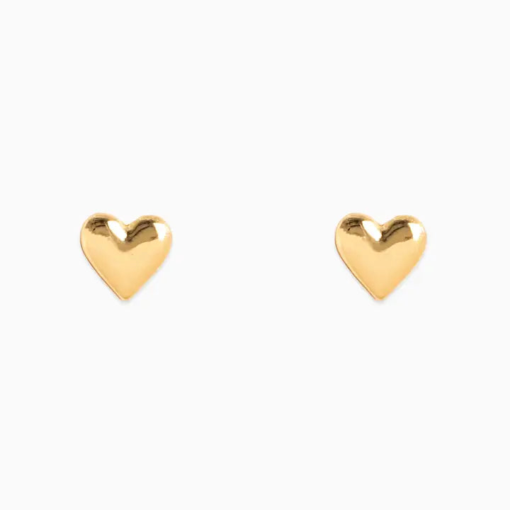 Dainty Puffy Heart Earrings