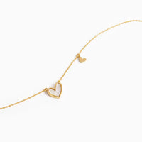 Asymmetrical Heart Necklace in Gold
