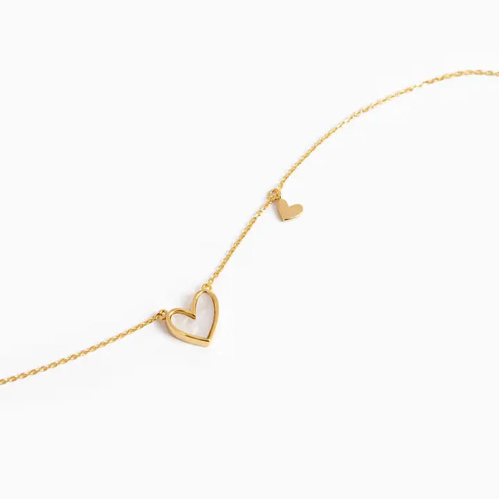 Asymmetrical Heart Necklace in Gold
