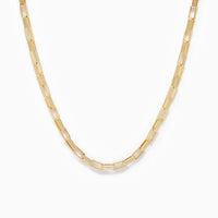 Textured Rectangle Chain Necklace