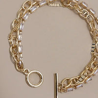 Multi Layer Toggle Bracelet in Gold