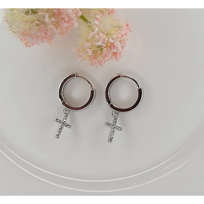 Patty Cross Huggie Earring