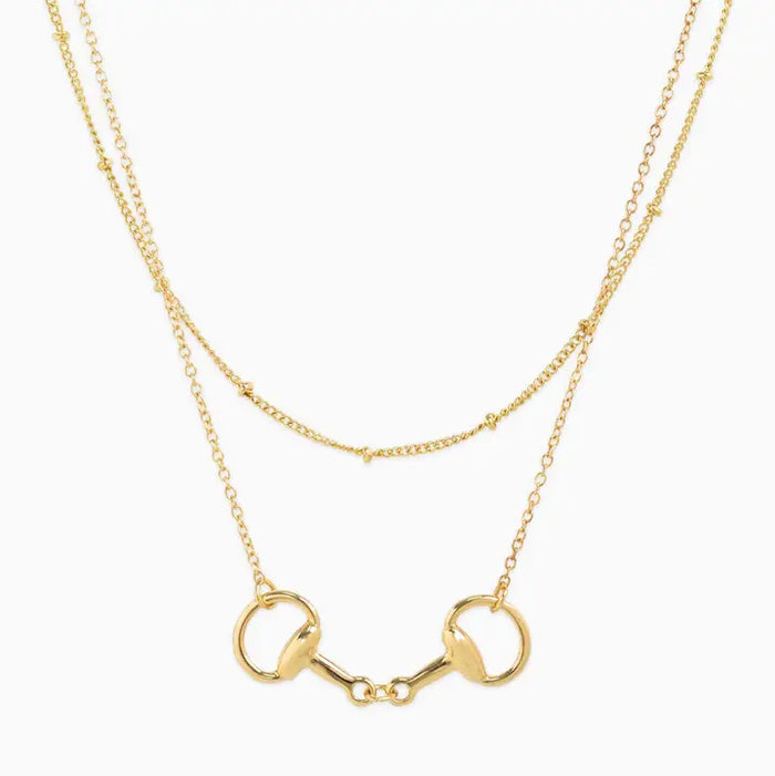 Layered Double Horsebit Necklace