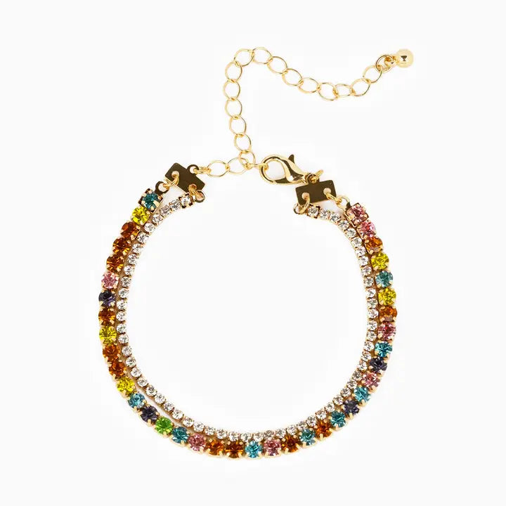 Double Layered Contrasting Tennis Bracelet