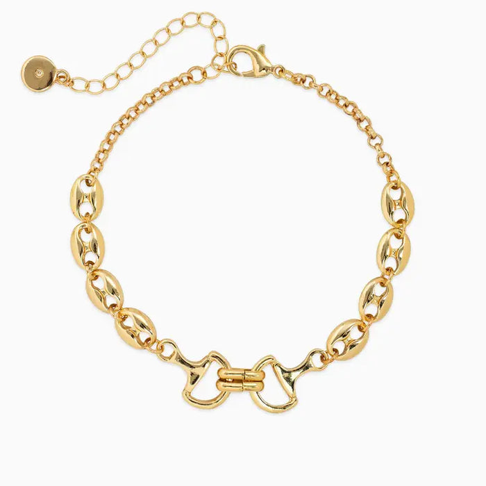 Double Horsebit Link Chain Bracelet