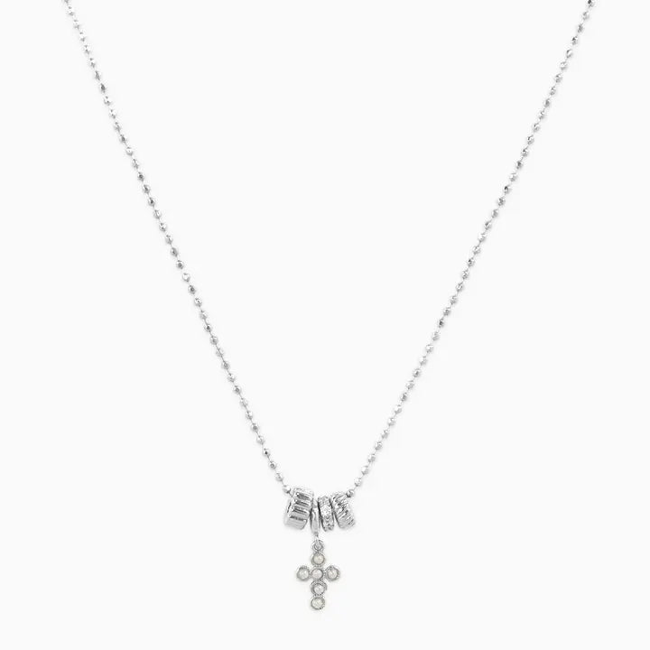 Rondelle Cross Charm Necklace