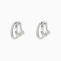 Triple Row Huggie Hoops